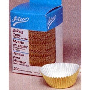 Ateco 6401 Gold Foil Baking Cups, 1 x 3/4, Pack of 200