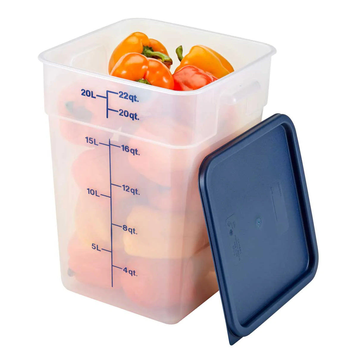 Cambro 22SFSPP190 CamSquare Storage Container, Translucent, 22 qt.