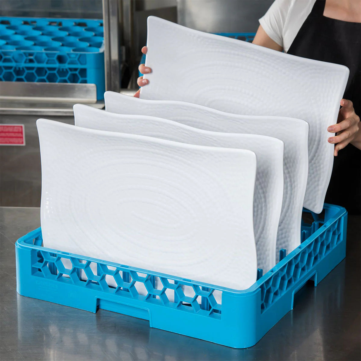 Carlisle RP14 OptiClean All Purpose Plate & Tray Peg Dish Rack, Full Size, Blue