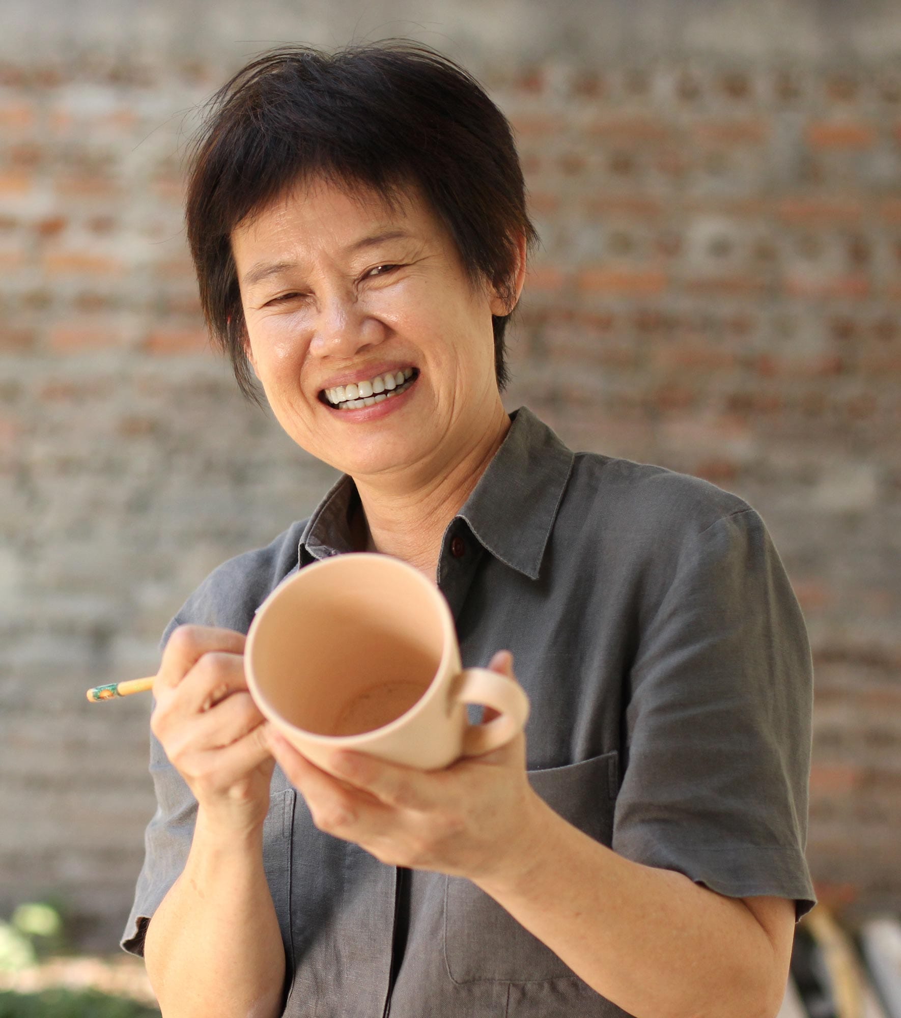 Celadon ceramic vase - Jade Lotus