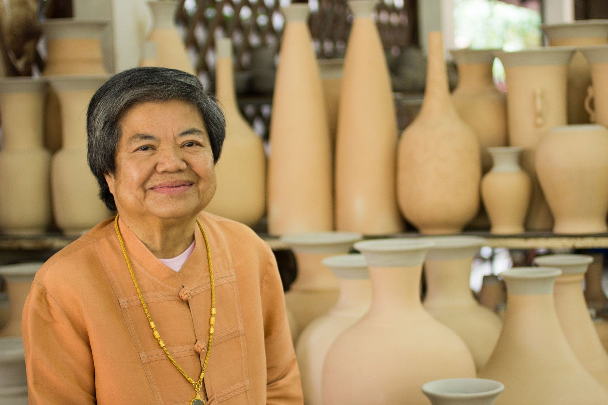 Celadon ceramic vase - Lofty Lotus