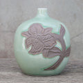 Celadon ceramic vase - Green Orchid Bubble