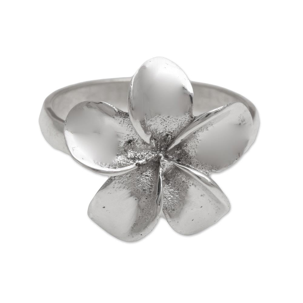 Handcrafted Sterling Silver Floral Cocktail Ring from Bali - Wangi Jepun