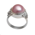 Floral Pink Cultured Pearl Cocktail Ring from Bali - Jepun Joy