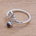 Vine Motif Garnet Band Ring from Bali - Vine Royalty