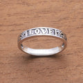 Love-Themed Sterling Silver Band Ring from Bali - Love Swirls