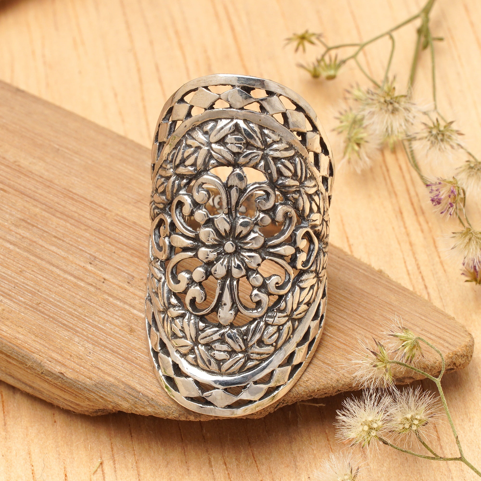 Sterling Silver Flower Ring - Basket of Blooms