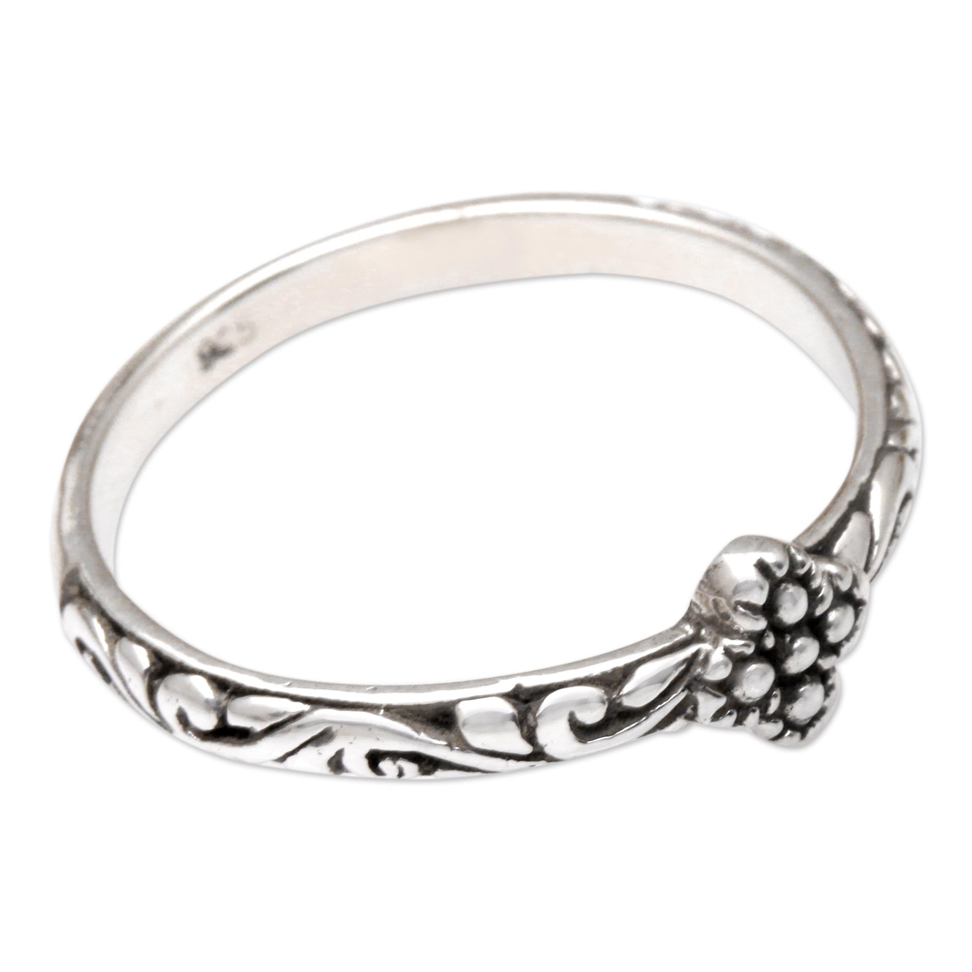 Artisan Crafted Slender Sterling Band Ring - Fairytale Ending