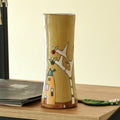 Hand-Painted Glazed Ceramic Vase with Pomegranate Tree Motif - Pomegranate Tree
