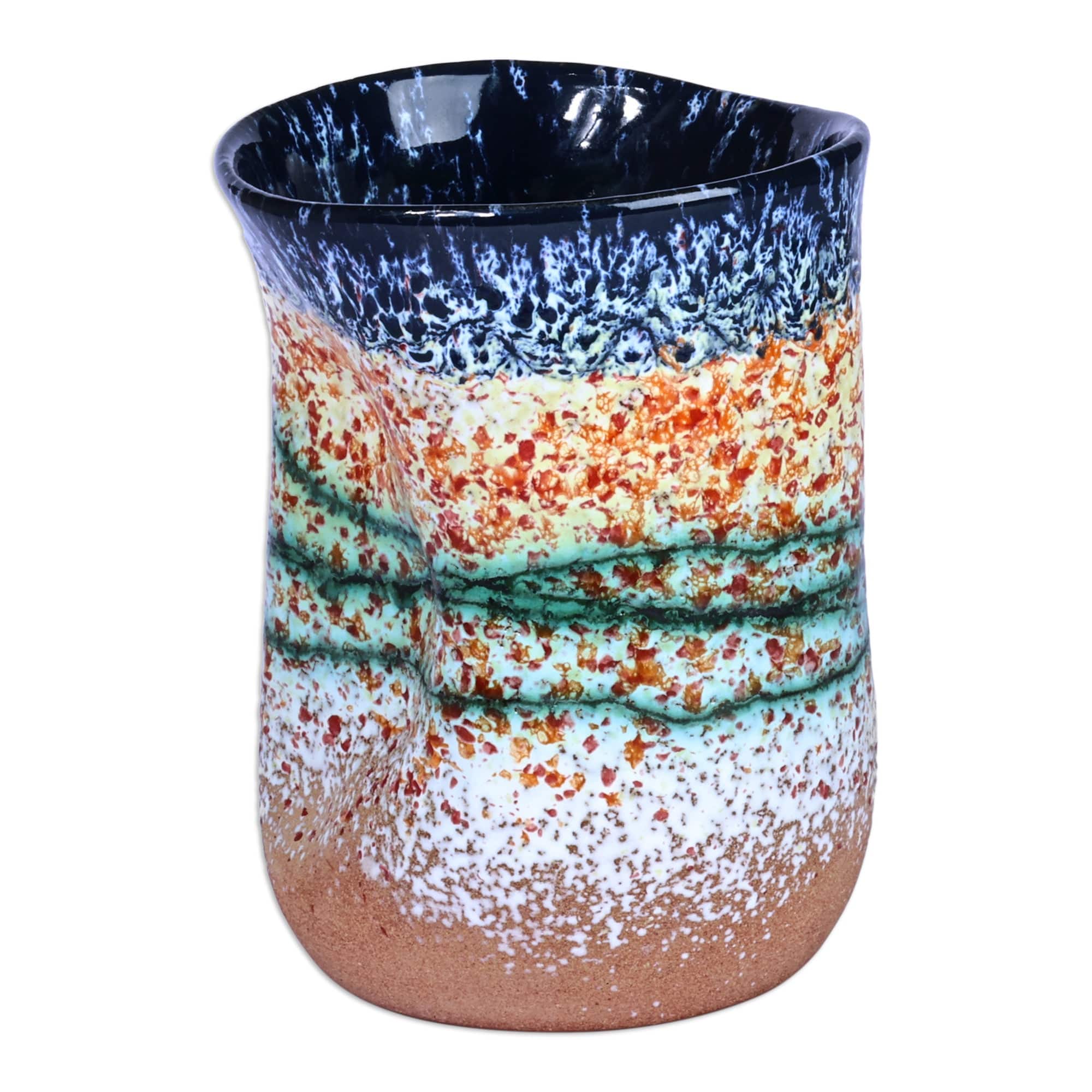 Handcrafted Modern Warm-Toned Ceramic Semi-Bouquet Vase - Intense Perception