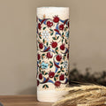 Hand-Painted Ceramic Pomegranate Cylinder Vase from Armenia - Ruby Pomegranate